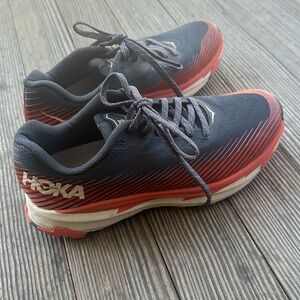HOKA one one Torrent 2 sneakers, gray and orange size 7
